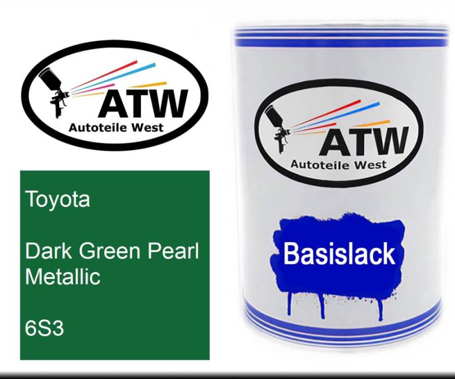 Toyota, Dark Green Pearl Metallic, 6S3: 500ml Lackdose, von ATW Autoteile West.